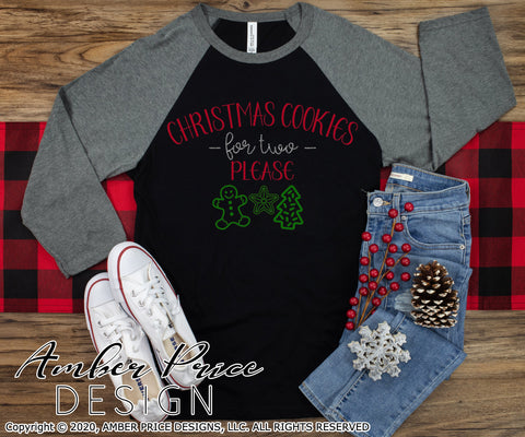 Christmas cookies for two please SVG | Christmas Pregnancy Reveal SVG PNG DXF | Winter Maternity SVG for Christmas SVG Amber Price Design 