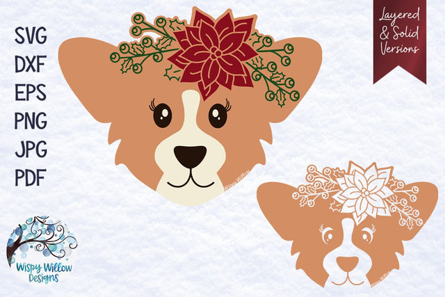 Christmas Corgi Dog SVG SVG Wispy Willow Designs 