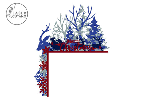 Christmas CORNER for FIREPLACE, Multilayer Laser Cut Files for Cutting Wood or Metal, Mandala, 3D Designs, Christmas SVG Files SVG LaserCutano 