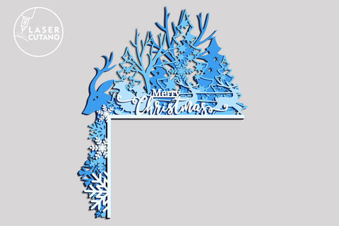 Christmas CORNER for FIREPLACE, Multilayer Laser Cut Files for Cutting Wood or Metal, Mandala, 3D Designs, Christmas SVG Files SVG LaserCutano 