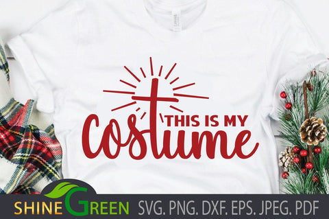 Christmas Costume Face Mask SVG Jesus Cross DXF SVG Shine Green Art 