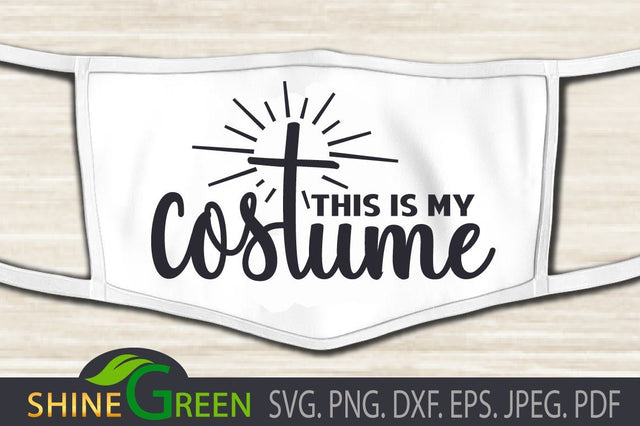 Christmas Costume Face Mask SVG Jesus Cross DXF SVG Shine Green Art 