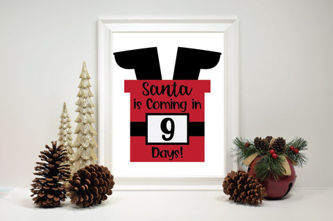 Christmas Countdown Calendar SVG Cut file - Santa Stuck in Chimney SVG Old Market 