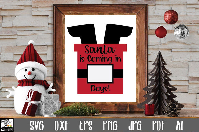 Christmas Countdown Calendar SVG Cut file - Santa Stuck in Chimney SVG Old Market 