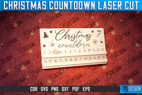 Christmas Countdown Laser Cut | CNC File | Winter Design | Funny Xmas SVG Fly Design 