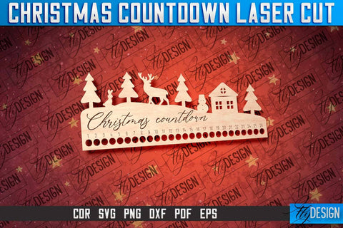 Christmas Countdown Laser Cut | CNC File | Winter Design | Funny Xmas SVG Fly Design 