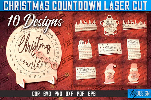 Christmas Countdown Laser Cut | CNC File | Winter Design | Funny Xmas SVG Fly Design 