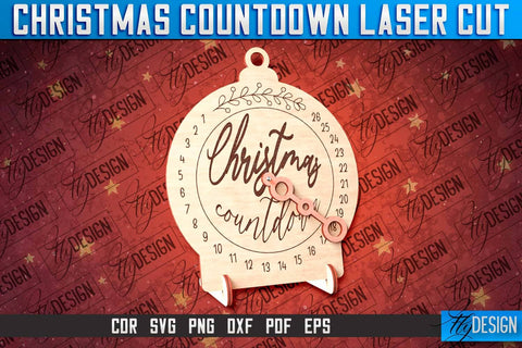 Christmas Countdown Laser Cut | CNC File | Winter Design | Funny Xmas SVG Fly Design 
