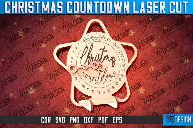 Christmas Countdown Laser Cut | Winter Design | Funny Xmas SVG Fly Design 