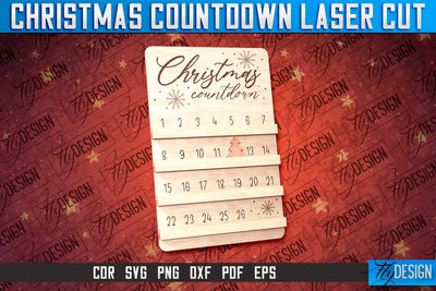 Christmas Countdown Laser Cut | Winter Design | Funny Xmas SVG Fly Design 