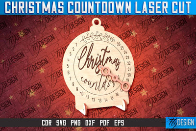 Christmas Countdown Laser Cut | Winter Design | Funny Xmas SVG Fly Design 