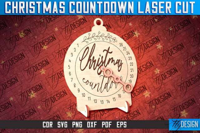 Christmas Countdown Laser Cut | Winter Design | Funny Xmas SVG Fly Design 