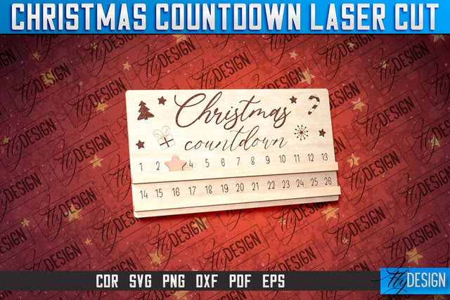 Christmas Countdown Laser Cut | Winter Design | Funny Xmas SVG Fly Design 