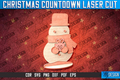 Christmas Countdown Laser Cut | Winter Design | Funny Xmas SVG Fly Design 