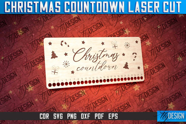 Christmas Countdown Laser Cut | Winter Design | Funny Xmas SVG Fly Design 