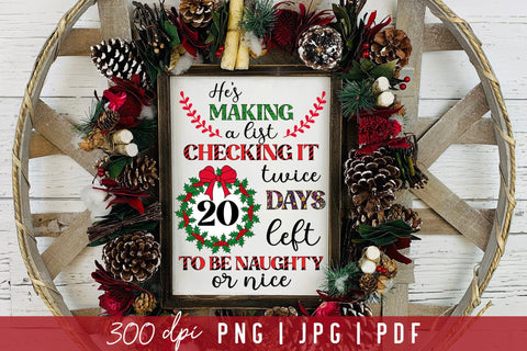 Christmas Countdown PNG Sublimation Design Sublimation CraftLabSVG 