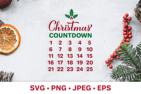 Christmas Countdown sign. Advent calendar. Christmas svg SVG LaBelezoka 