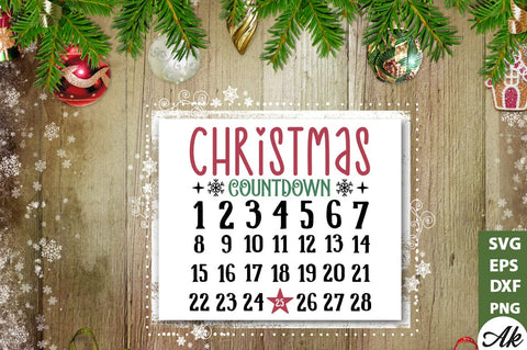 Christmas countdown Sign Making SVG SVG akazaddesign 