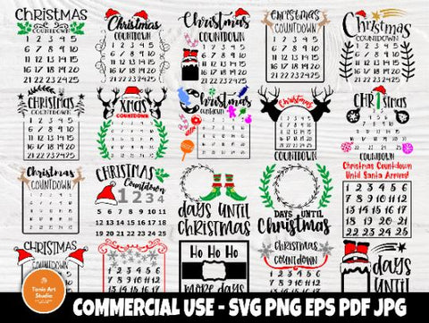 Christmas Countdown SVG Bundle, Advent Calendar SVG TonisArtStudio 
