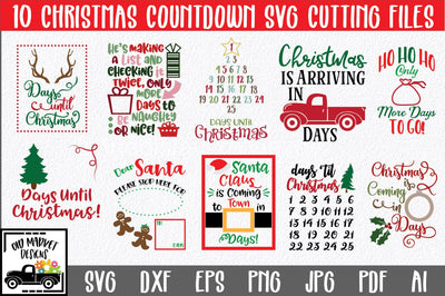 Christmas Countdown SVG Cut File Bundle - Includes 10 Designs SVG Old Market