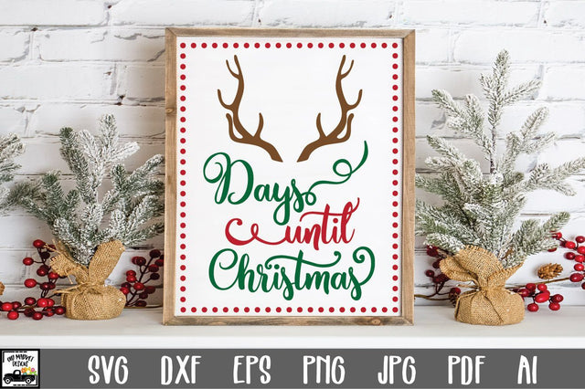 Christmas Countdown SVG Cut File - Christmas Antlers SVG SVG Old Market 
