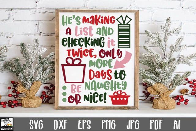 Christmas Countdown SVG Cut File - Naughty Or Nice SVG SVG Old Market 