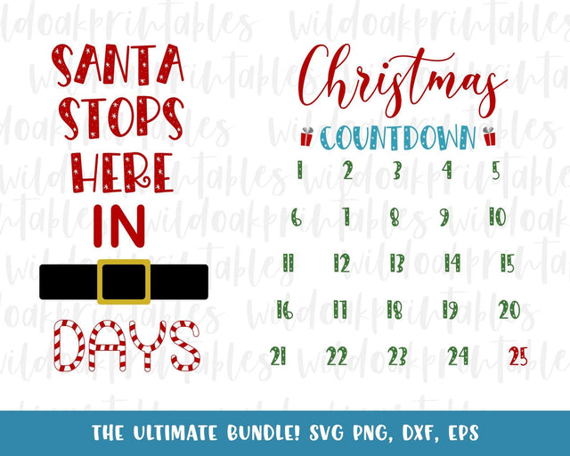 christmas countdown svg, santa countdown svg merry Christmas svg Christmas svg, Christmas svg, funny Christmas svg, Christmas svg bundle, SVG WildOakSVG 