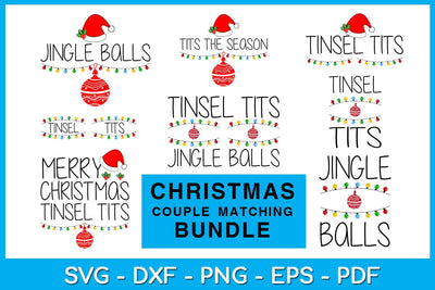 Christmas Couple Matching Bundle Design SVG PNG EPS Cut File SVG Creativedesigntee 