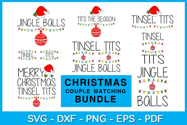 Christmas Couple Matching Bundle Design SVG PNG EPS Cut File SVG Creativedesigntee 