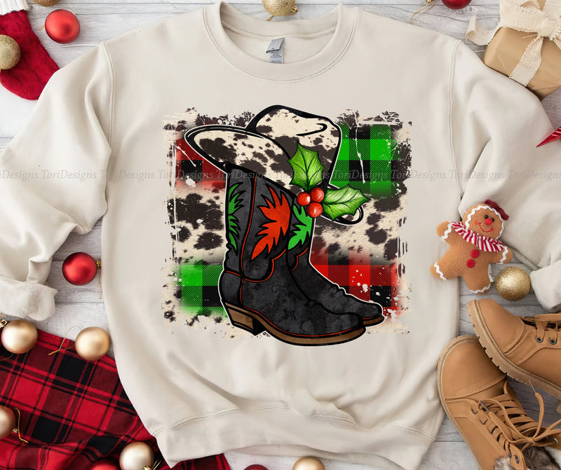 Christmas Cowboy Boot Png, Western Png, Cowboy Boot Png Sublimation ToriDesigns 