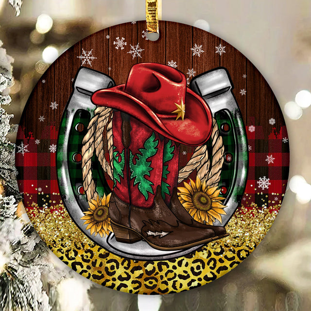 Christmas Cowboy Girl Boot Ornament Png Sublimation Design, Merry Christmas Png, Christmas Ornament Png, Ornament Png, Digital Download Sublimation CaldwellArt 