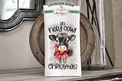 Christmas Cows Kitchen Towel Designs Sublimation Ewe-N-Me Designs 