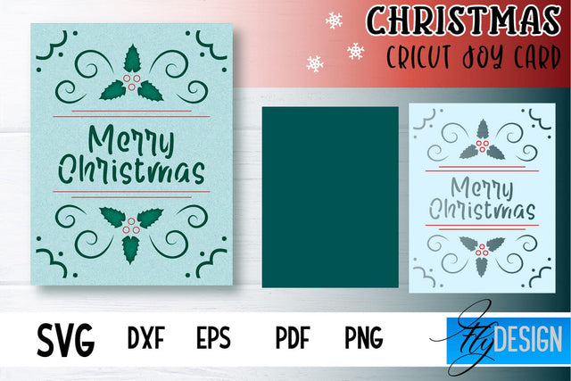 Christmas Cricut Joy Card SVG |Paper Cut SVG | Christmas SVG Design SVG Fly Design 
