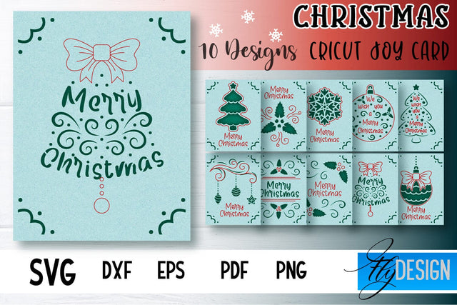 Christmas Cricut Joy Card SVG |Paper Cut SVG | Christmas SVG Design SVG Fly Design 