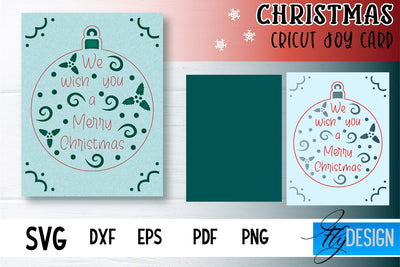 Christmas Cricut Joy Card SVG |Paper Cut SVG | Christmas SVG Design SVG Fly Design 