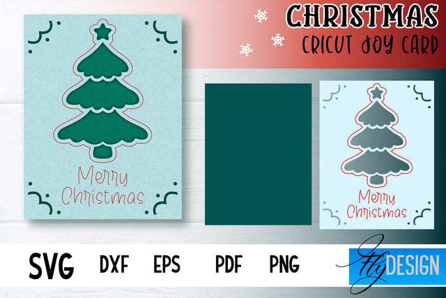 Christmas Cricut Joy Card SVG |Paper Cut SVG | Christmas SVG Design SVG Fly Design 