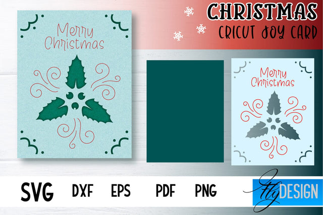 Christmas Cricut Joy Card SVG |Paper Cut SVG | Christmas SVG Design SVG Fly Design 