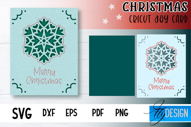 Christmas Cricut Joy Card SVG |Paper Cut SVG | Christmas SVG Design SVG Fly Design 