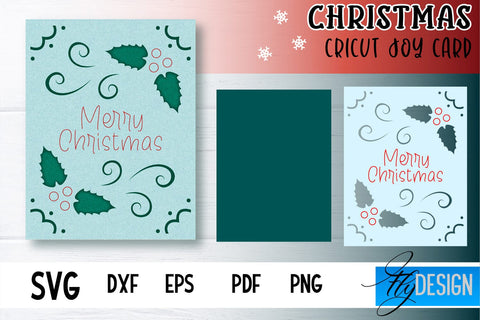 Christmas Cricut Joy Card SVG |Paper Cut SVG | Christmas SVG Design SVG Fly Design 