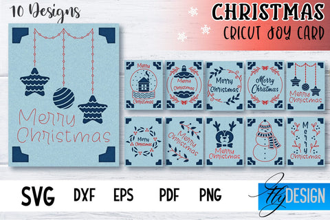 Christmas Cricut Joy Card SVG |Paper Cut SVG | Christmas SVG Design SVG Fly Design 