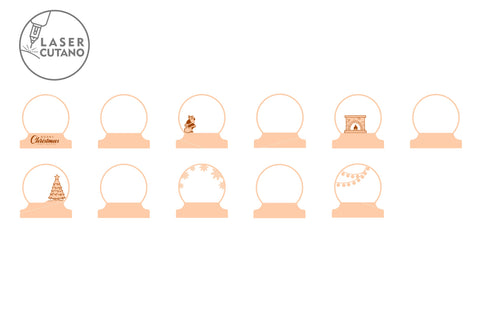 Christmas Crystal Balls Set Multilayer Laser Cut Files, Mandala, Round Sign SVG, 3D Designs, Mini Design Bundles SVG LaserCutano 