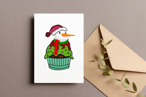 Christmas Cupcake Sticker SVG Bundle SVG Regulrcrative 