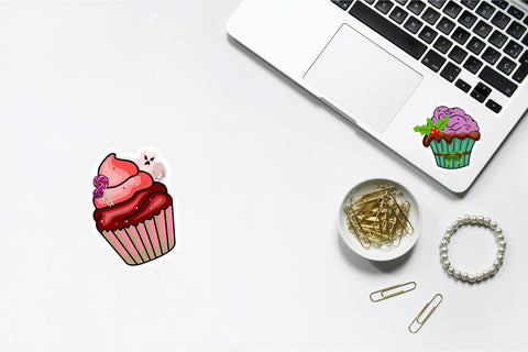 Christmas Cupcake Sticker SVG Bundle SVG Regulrcrative 