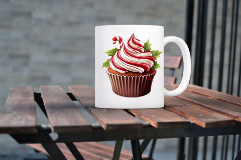 Christmas Cupcakes Printable Clipart Bundle Sublimation Regulrcrative 