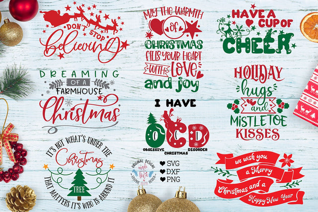 Christmas Cut Files and Sublimation Bundle SVG Graphic House Design 