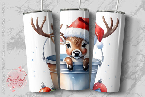 Christmas Cute deer tumbler wrap Sublimation Luvleigh Digitals 