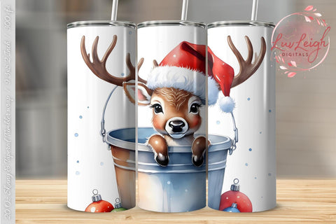 Christmas Cute deer tumbler wrap Sublimation Luvleigh Digitals 