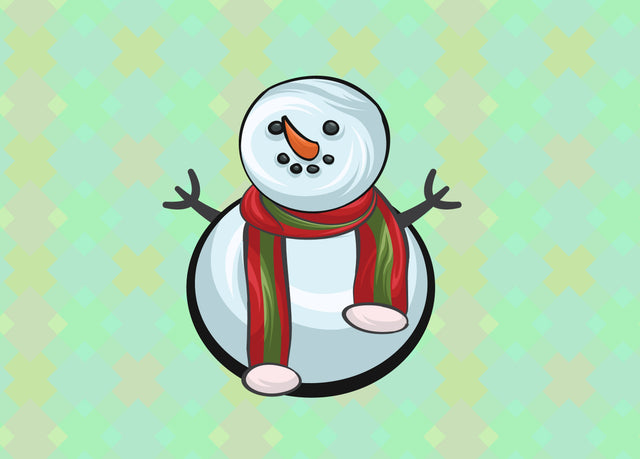 Christmas Cute Little Cheerful Snowman with Red Santa’s Cap. Christmas cute cartoon character. SVG naemmiah021 