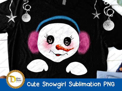 Christmas Cute Snowgirl Sublimation Png Sublimation Dina.store4art 