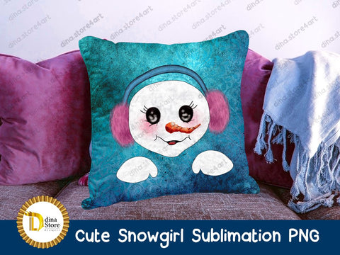 Christmas Cute Snowgirl Sublimation Png Sublimation Dina.store4art 